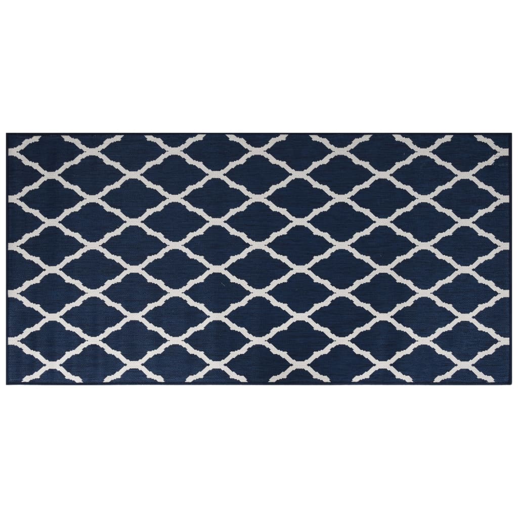 VIDAXL RAGGIO OUTDOOR REVERSIBILE 100x200 cm blu navy e bianco