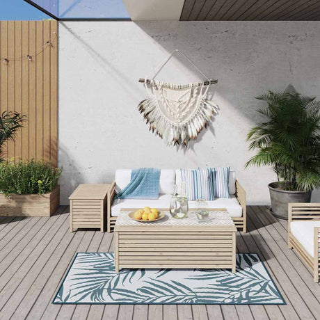 Vidaxx wendbarer Outdoor-Teppich 80x150 cm Aqua und Weiß