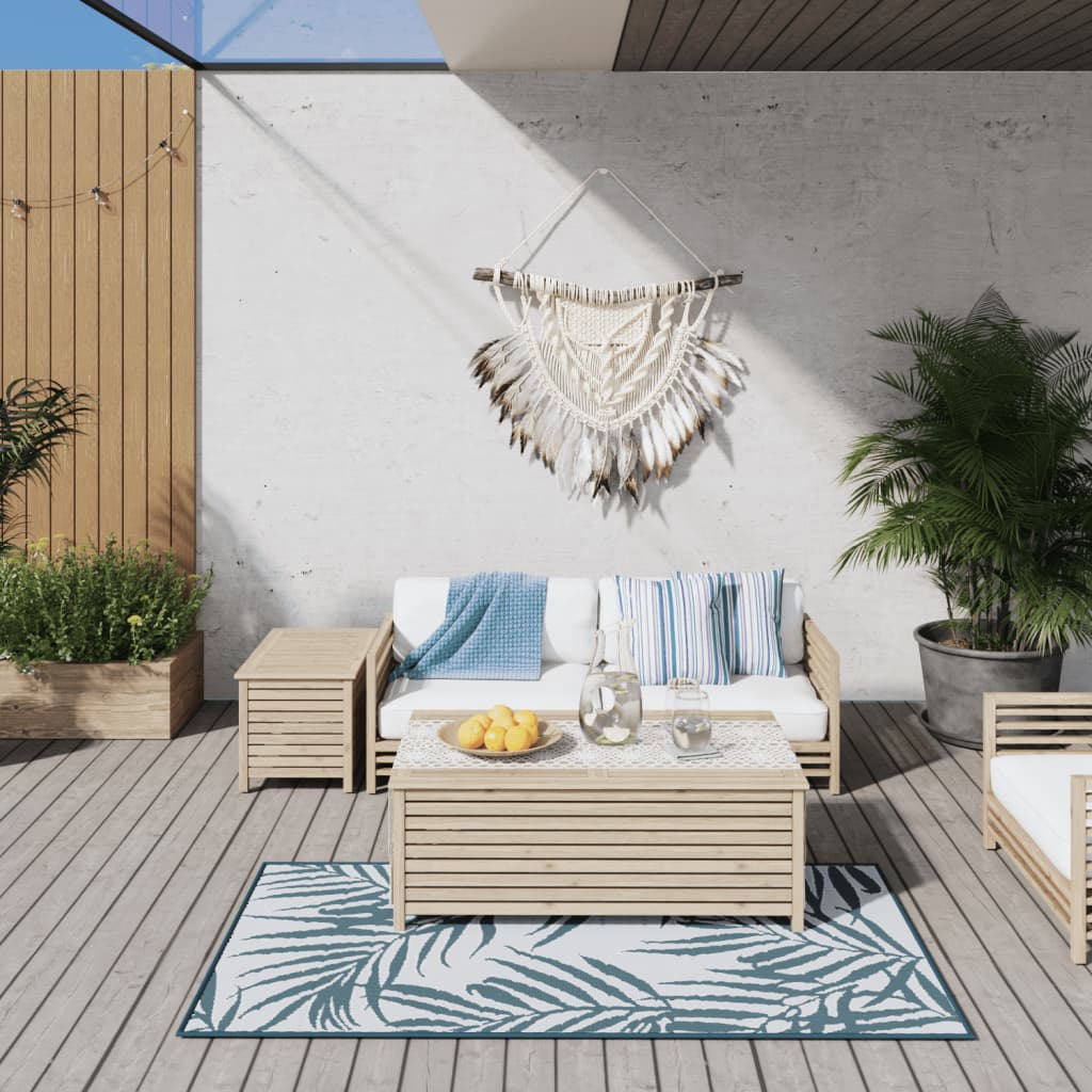 Vidaxx wendbarer Outdoor-Teppich 80x150 cm Aqua und Weiß