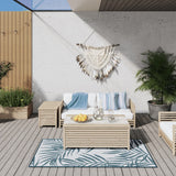 Vidaxl Dywan Outdoor Revractible 80x150 cm Aqua and White