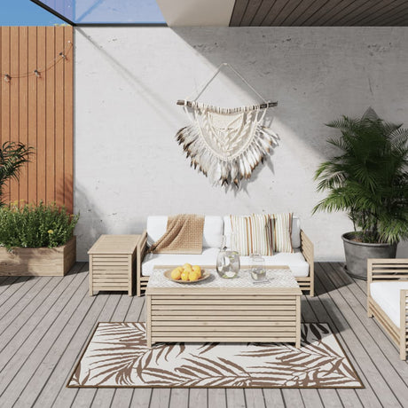 Vidaxx wendbarer Outdoor-Teppich 80x150 cm braun und weiß