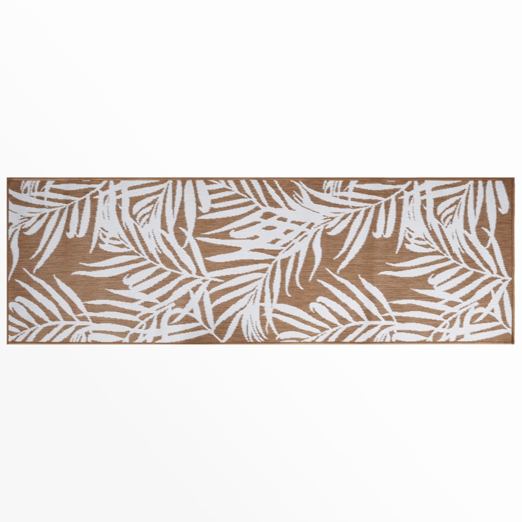 Vidaxx wendbarer Outdoor-Teppich 80x250 cm braun und weiß