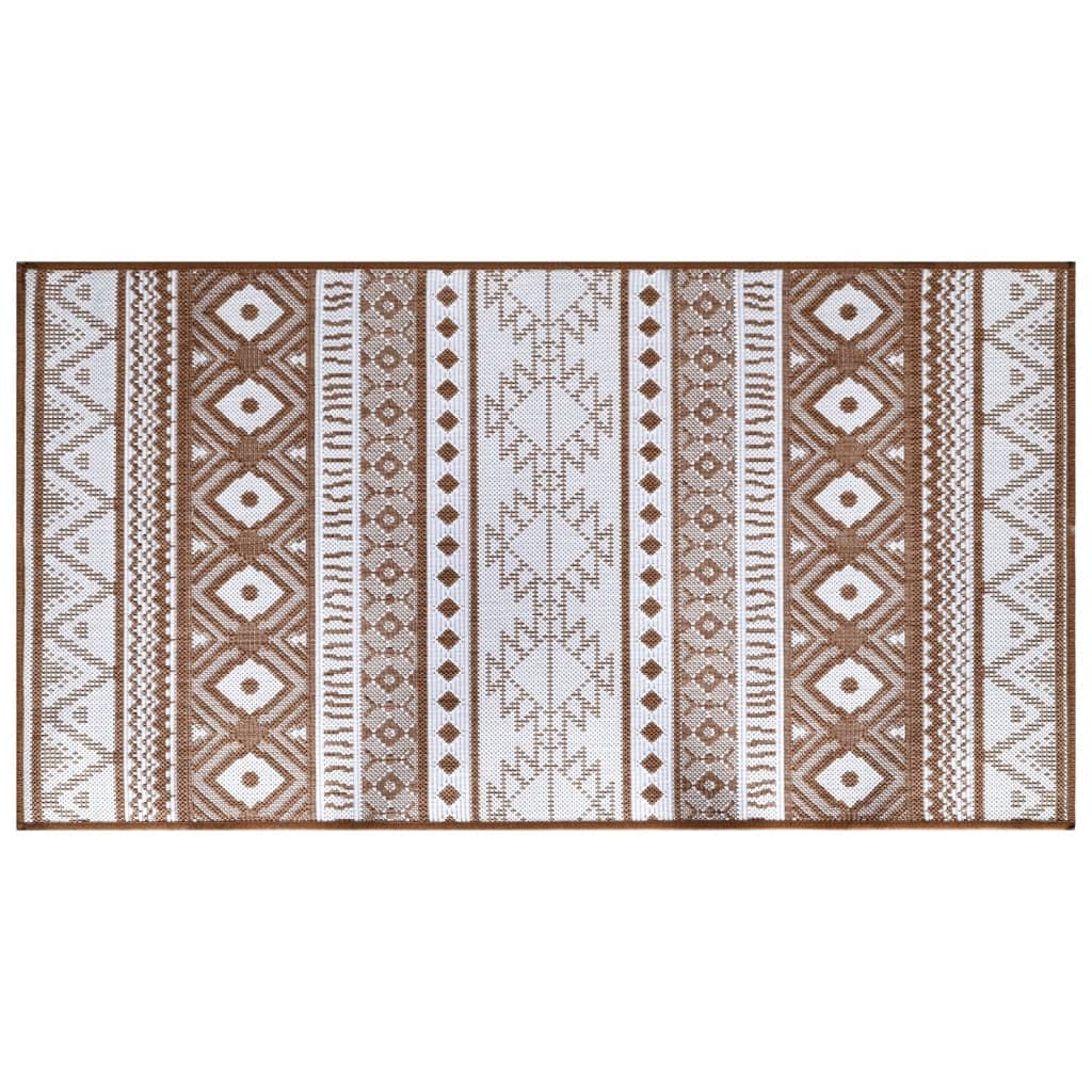 Vidaxx wendbarer Outdoor-Teppich 80x150 cm braun und weiß
