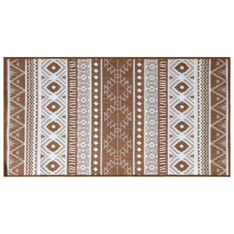 Vidaxx wendbarer Outdoor-Teppich 80x150 cm braun und weiß