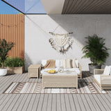 Vidaxx wendbarer Outdoor-Teppich 80x250 cm braun und weiß
