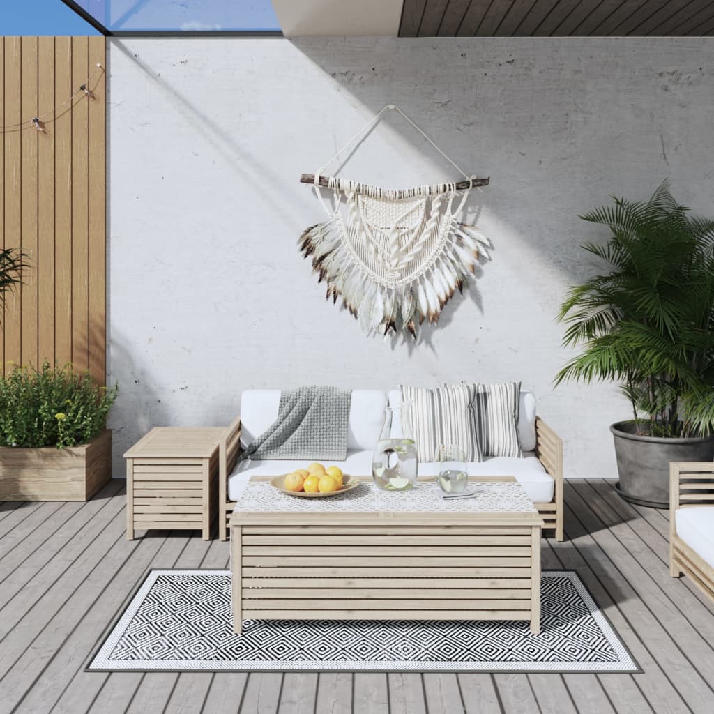 Vidaxx wendbarer Outdoor-Teppich 80x150 cm grau und weiß