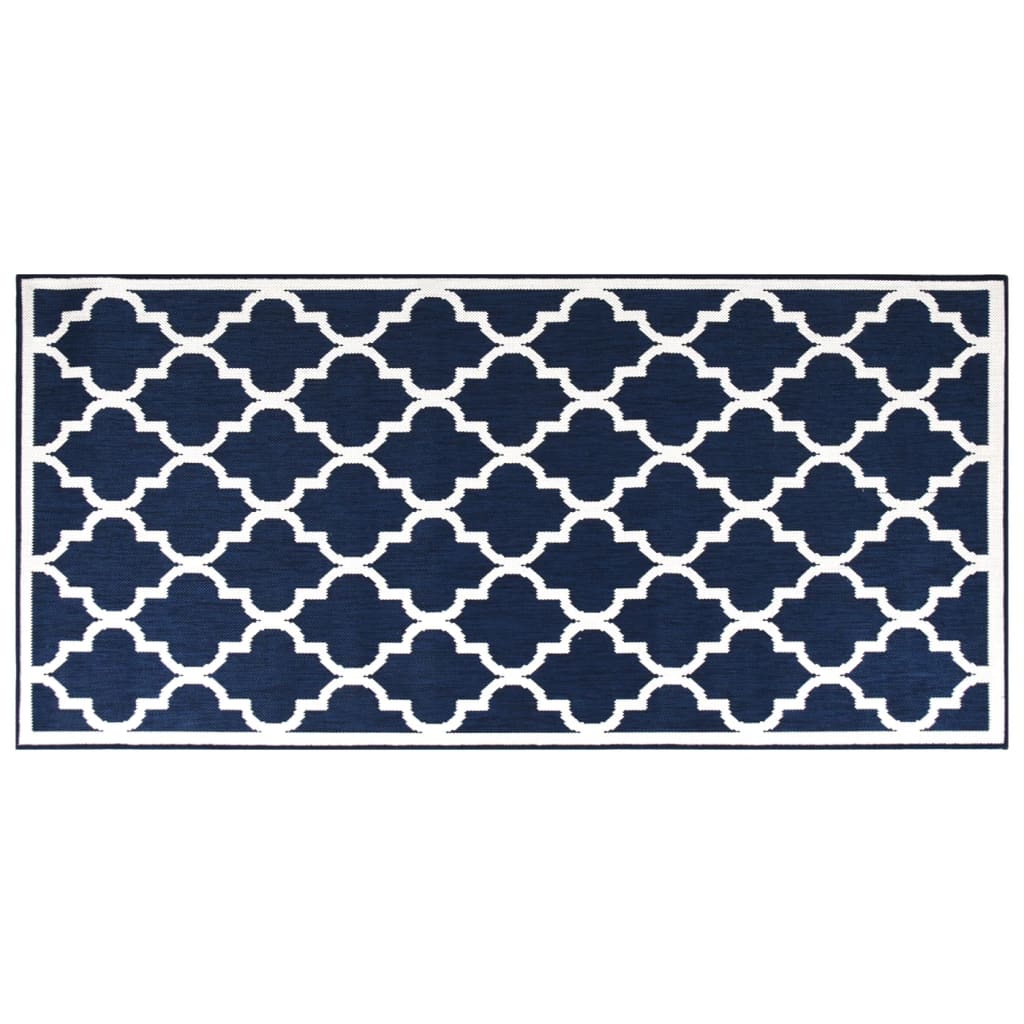 Vidaxx wendbarer Outdoor-Teppich 80x150 cm Marineblau und Weiß
