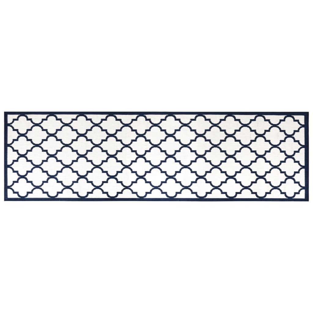 Vidaxx wendbarer Outdoor-Teppich 80x250 cm Marineblau und Weiß