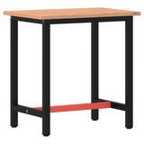 VidaXL Werkbank 80x55x81,5 cm massives Buchenholz und Metall