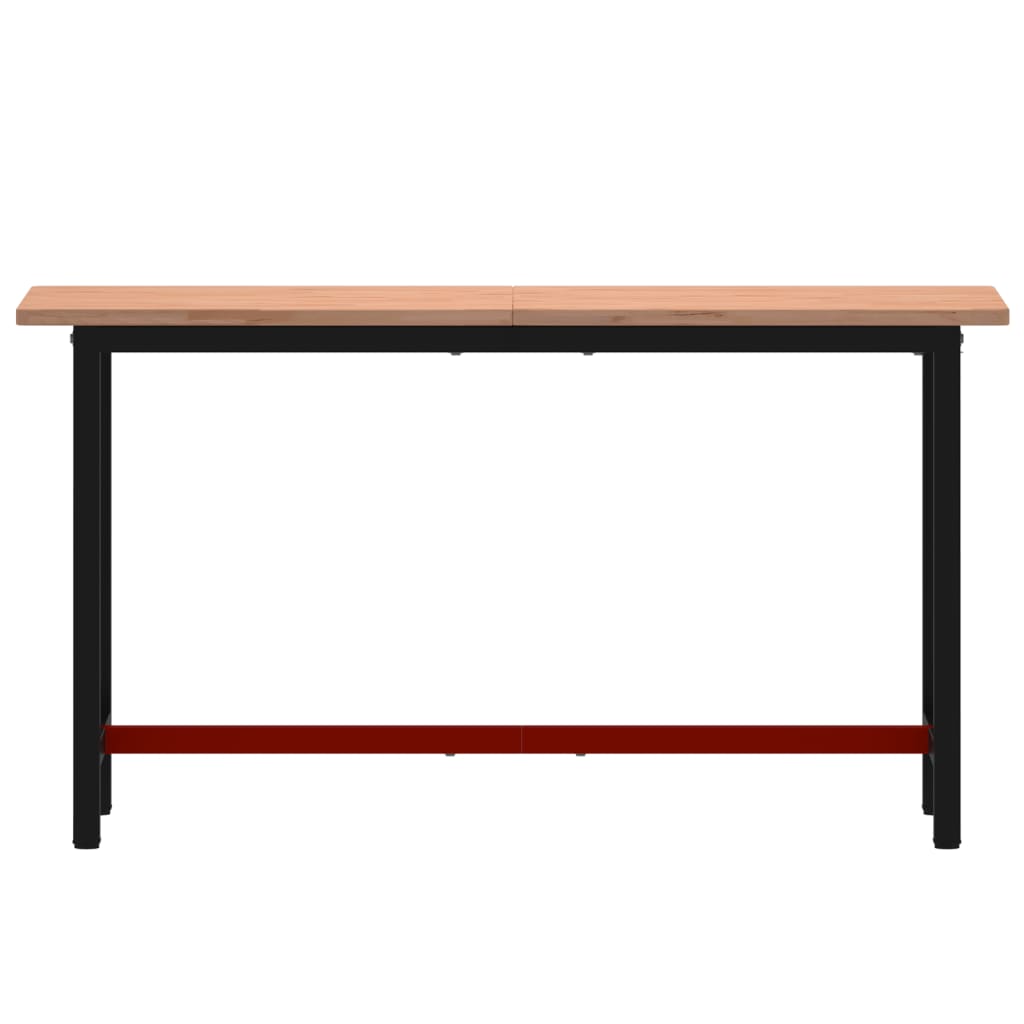 Vidaxl Workbench 150x55x81,5 cm Trdni bučni les in kovina