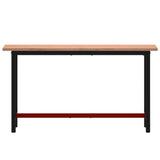 Vidaxl Workbench 150x55x81,5 cm Pevné bukové dřevo a kov