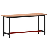 Vidaxl Workbench 180x55x81,5 cm Pevné bukové dřevo a kov