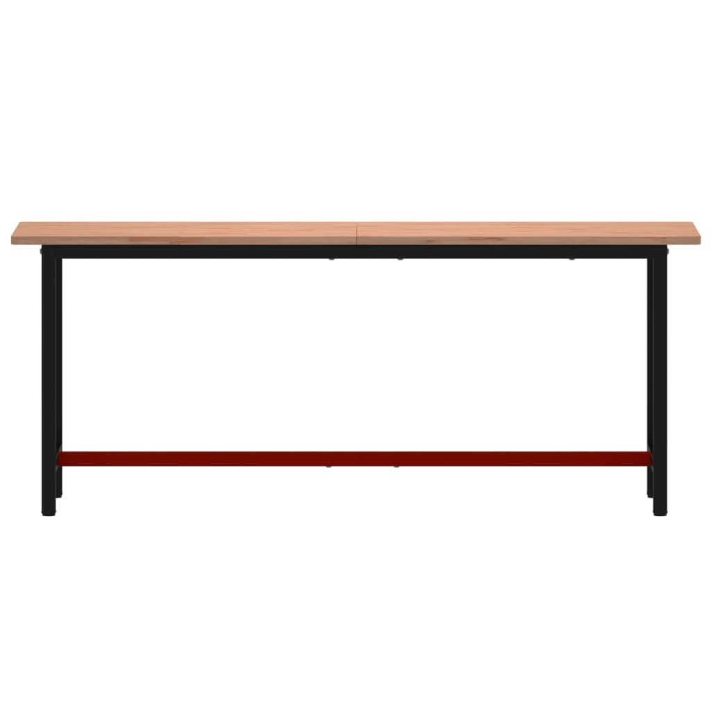 Vidaxl Workbench 200x55x81,5 cm stałe drewno i metal bukowy