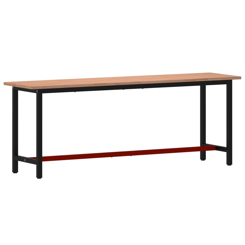 Vidaxl Workbench 220x55x81,5 cm Pevné bukové dřevo a kov