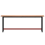 Vidaxl Workbench 220x55x81,5 cm Solid Beech Wood and Metal