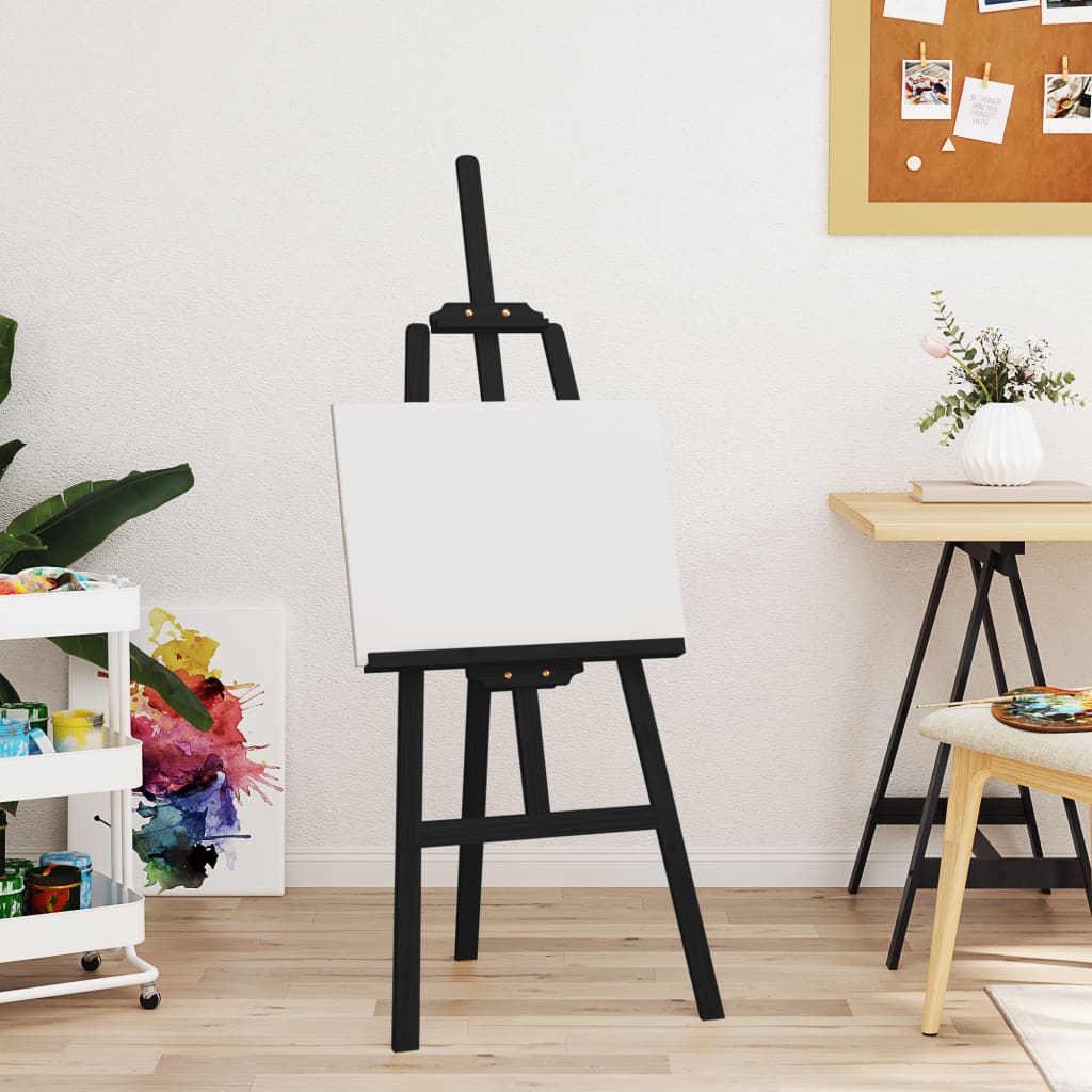 Vidaxx Staffelei 53,5x95x127 cm massives Kiefernholz schwarz