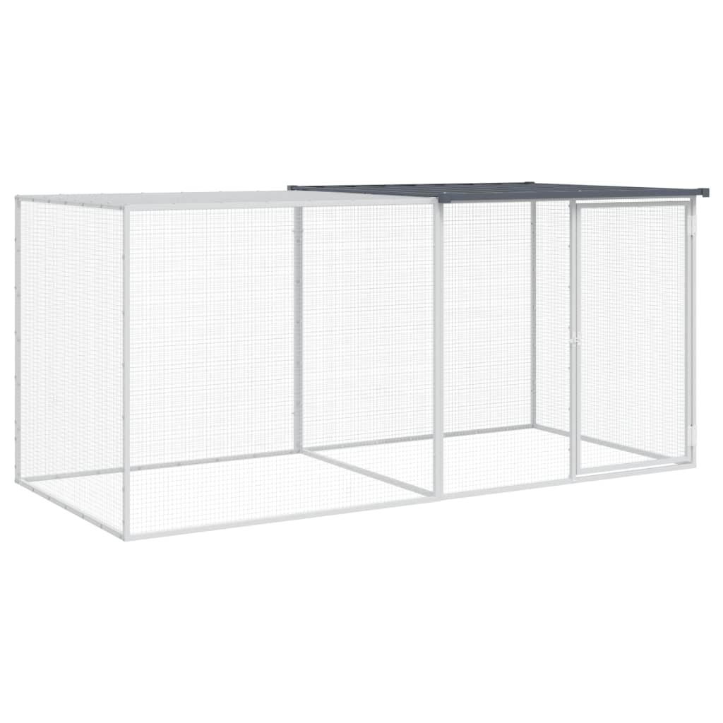 VidaXL Hühnerstall mit Dach 203 x 98 x 90 cm, verzinkter Stahl, Anthrazit