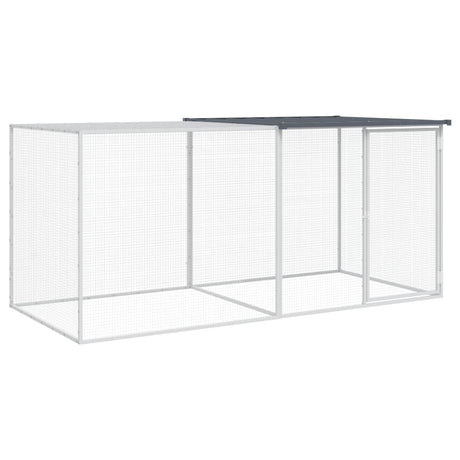 VidaXL Hühnerstall mit Dach 203 x 98 x 90 cm, verzinkter Stahl, Anthrazit