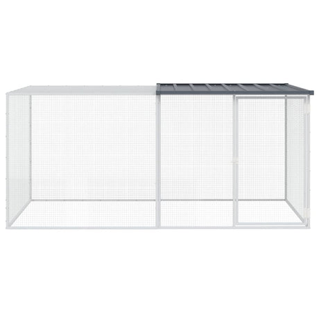 VidaXL Hühnerstall mit Dach 203 x 98 x 90 cm, verzinkter Stahl, Anthrazit