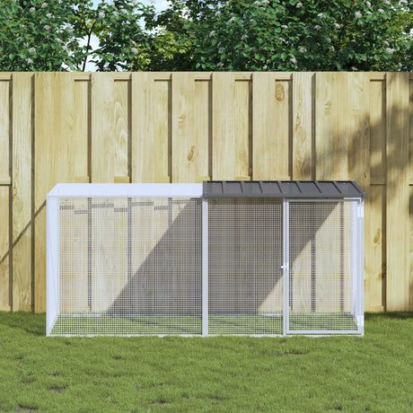 VidaXL Hühnerstall mit Dach 203 x 98 x 90 cm, verzinkter Stahl, Anthrazit