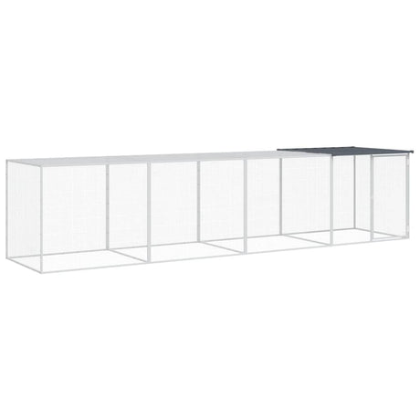 VidaXL Hühnerstall mit Dach 403 x 98 x 90 cm, verzinkter Stahl, Anthrazit