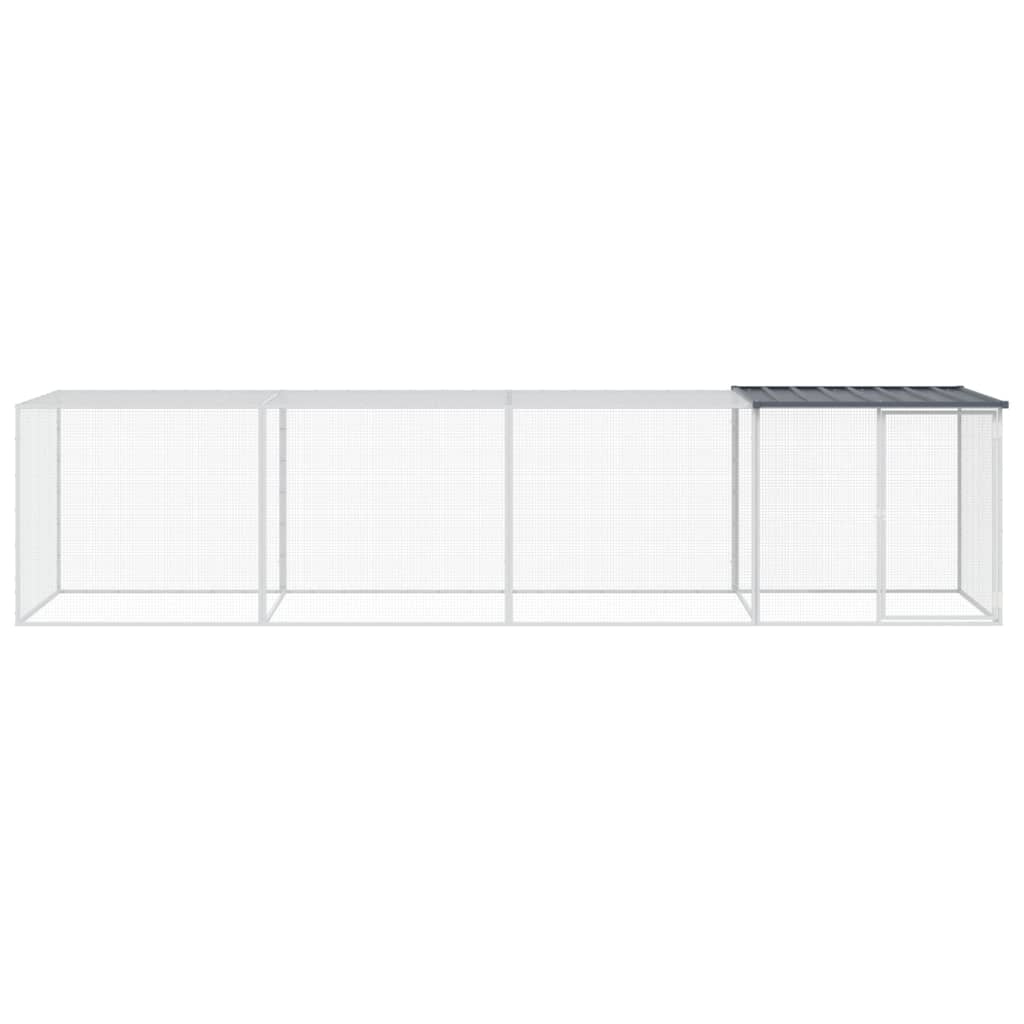 VidaXL Hühnerstall mit Dach 403 x 98 x 90 cm, verzinkter Stahl, Anthrazit