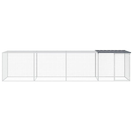 VidaXL Hühnerstall mit Dach 403 x 98 x 90 cm, verzinkter Stahl, Anthrazit