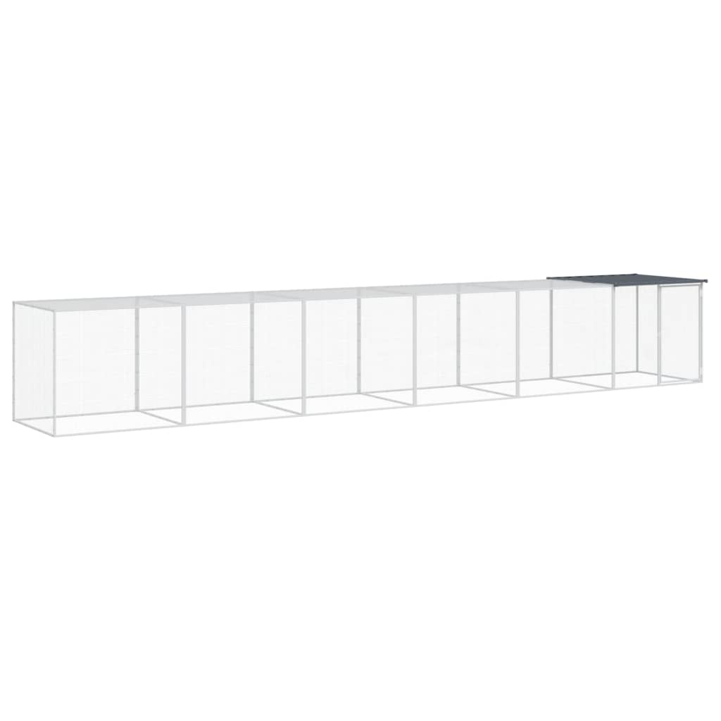 VidaXL Hühnerstall mit Dach 603 x 98 x 90 cm, verzinkter Stahl, Anthrazit