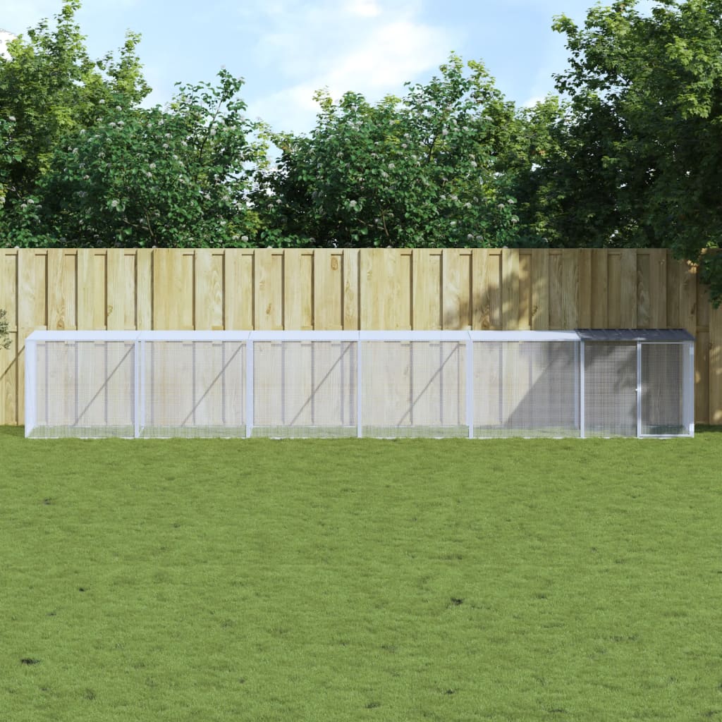 VidaXL Hühnerstall mit Dach 603 x 98 x 90 cm, verzinkter Stahl, Anthrazit