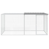 VidaXL Hühnerstall mit Dach 203 x 98 x 90 cm, verzinkter Stahl, hellgrau