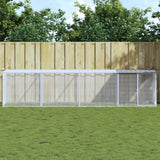 VidaXL Hühnerstall mit Dach 403 x 98 x 90 cm, verzinkter Stahl, hellgrau