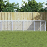 VidaXL Hühnerstall mit Dach 803 x 98 x 90 cm, verzinkter Stahl, hellgrau