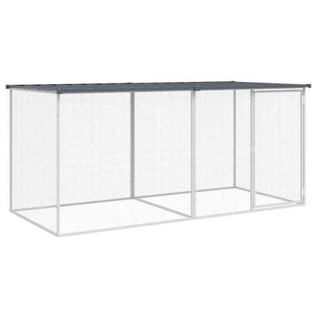VidaXL Hühnerstall mit Dach 203 x 98 x 90 cm, verzinkter Stahl, Anthrazit