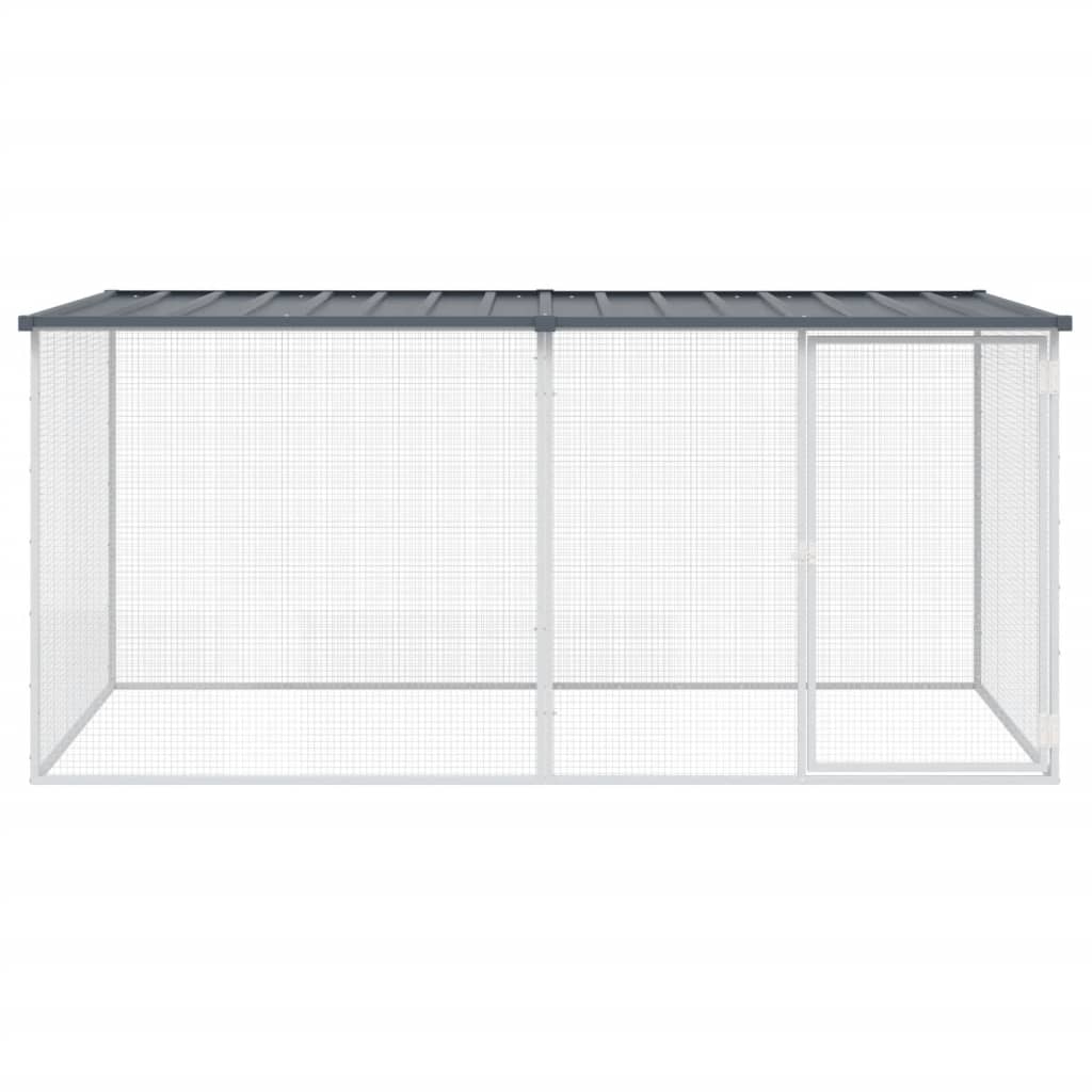 VidaXL Hühnerstall mit Dach 203 x 98 x 90 cm, verzinkter Stahl, Anthrazit