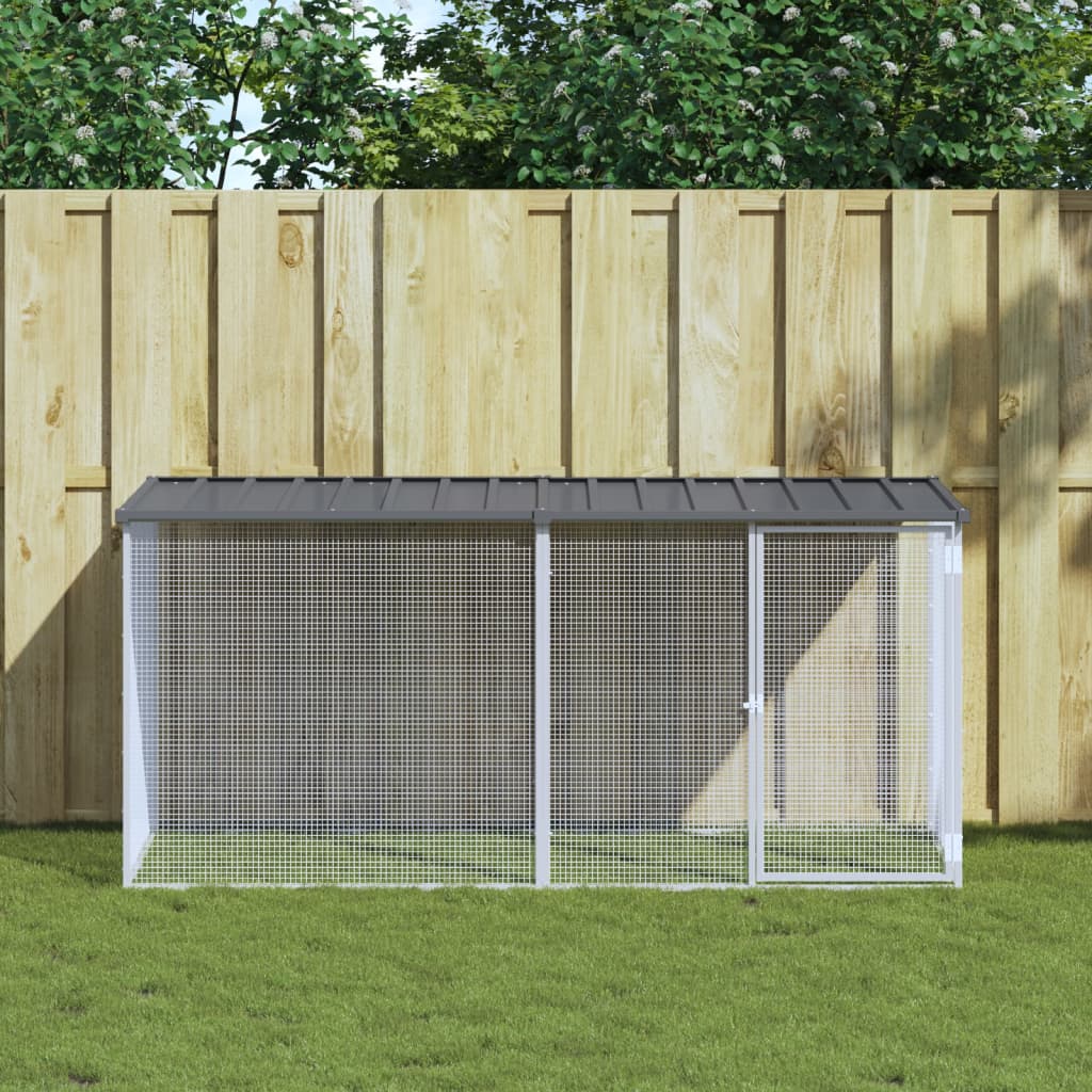 VidaXL Hühnerstall mit Dach 203 x 98 x 90 cm, verzinkter Stahl, Anthrazit