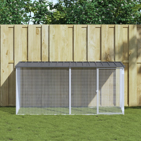 VidaXL Hühnerstall mit Dach 203 x 98 x 90 cm, verzinkter Stahl, Anthrazit