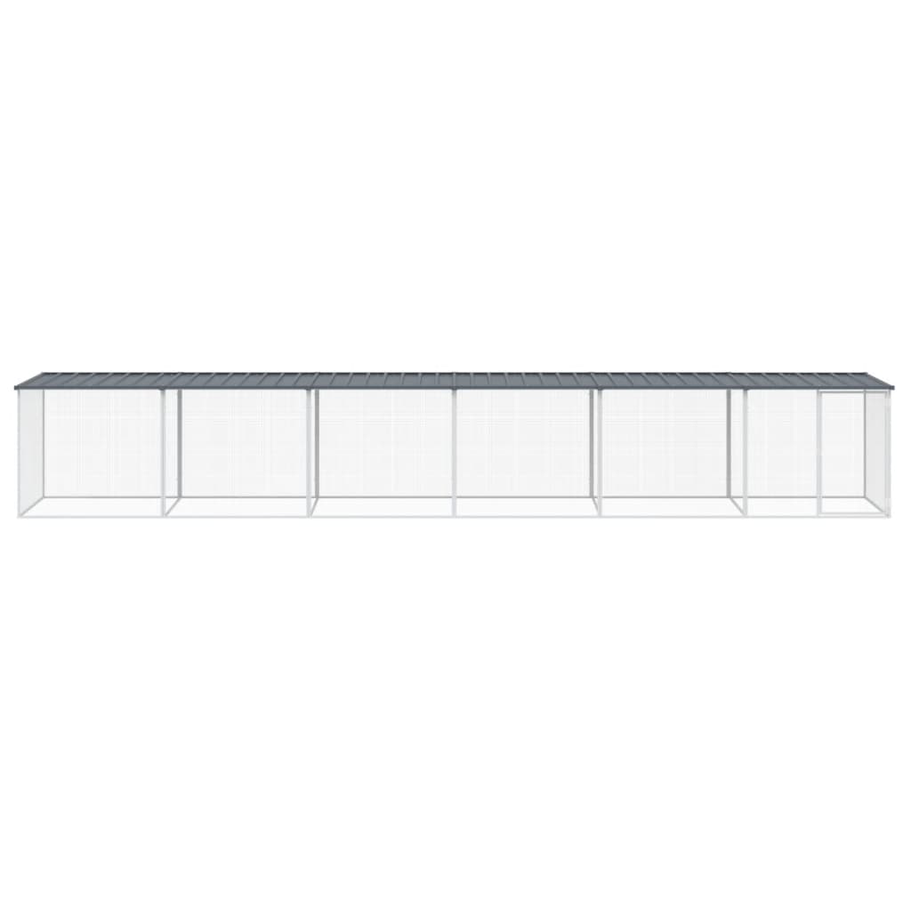 VidaXL Hühnerstall mit Dach 603 x 98 x 90 cm, verzinkter Stahl, Anthrazit