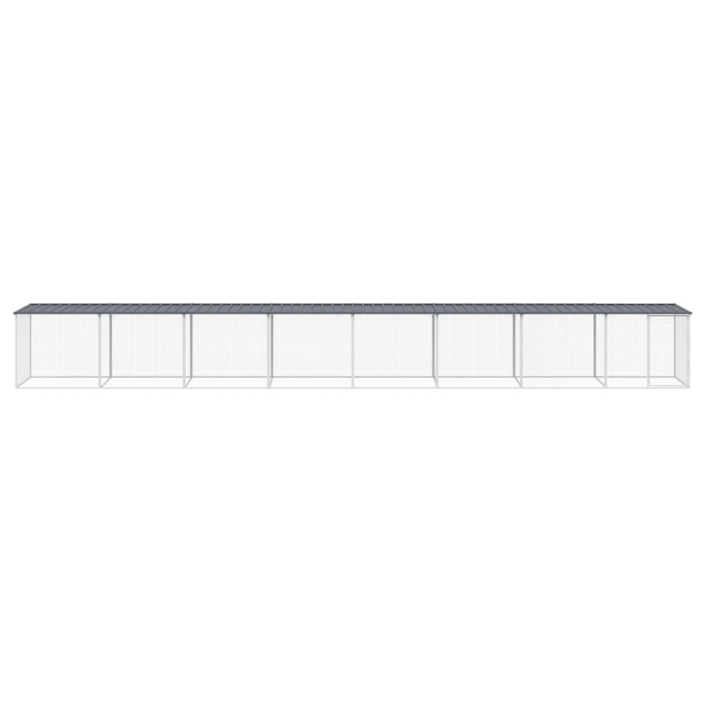 VidaXL Hühnerstall mit Dach 803 x 98 x 90 cm, verzinkter Stahl, Anthrazit