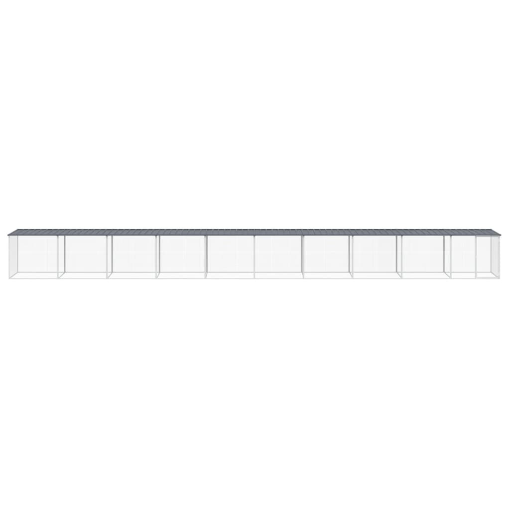 VidaXL Hühnerstall mit Dach 1003 x 98 x 90 cm, verzinkter Stahl, Anthrazit