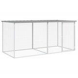 VidaXL Hühnerstall mit Dach 203 x 98 x 90 cm, verzinkter Stahl, hellgrau