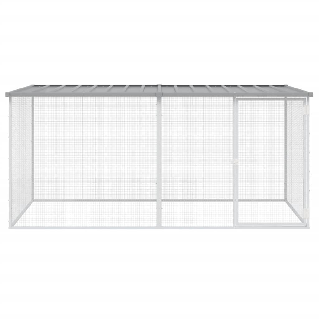 VidaXL Hühnerstall mit Dach 203 x 98 x 90 cm, verzinkter Stahl, hellgrau