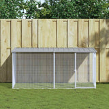 VidaXL Hühnerstall mit Dach 203 x 98 x 90 cm, verzinkter Stahl, hellgrau