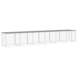 VidaXL Hühnerstall mit Dach 603 x 98 x 90 cm, verzinkter Stahl, hellgrau