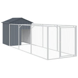 Vidaxl Dog Loft avec toit 117x405x123 cm anthracite en acier galvanisé