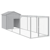 Vidaxl loft con techo 117x405x123 cm de acero gris claro