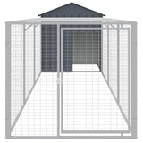 VidaXL Hühnerstall mit Auslauf 117 x 405 x 123 cm, verzinkter Stahl, Anthrazit