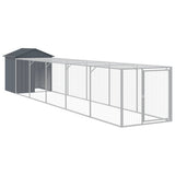 VidaXL Hühnerstall mit Auslauf 117 x 609 x 123 cm, verzinkter Stahl, Anthrazit