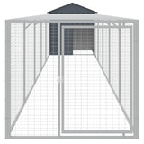 VidaXL Hühnerstall mit Auslauf 117 x 609 x 123 cm, verzinkter Stahl, Anthrazit