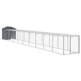 VidaXL Hühnerstall mit Auslauf 117x1017x123 cm Stahl Anthrazit