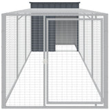 VidaXL Hühnerstall mit Auslauf 110 x 405 x 110 cm, verzinkter Stahl, Anthrazit